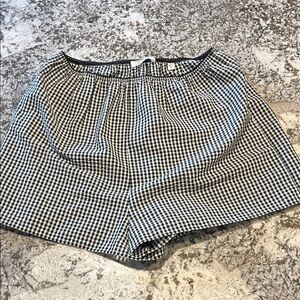 Doen NWOT Black & White Gingham Elastic-Waist Shorts